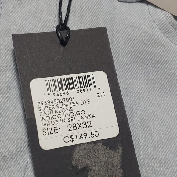 NWT CLUB MONACO Super slim Tea Lounge denim pants - Picture 13 of 15